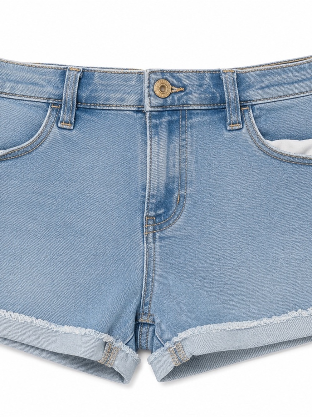 SO Girls Light Wash Distressed Denim Shorts | Size 16